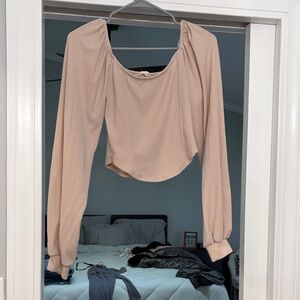 Altard State Nude Cropped Blouse